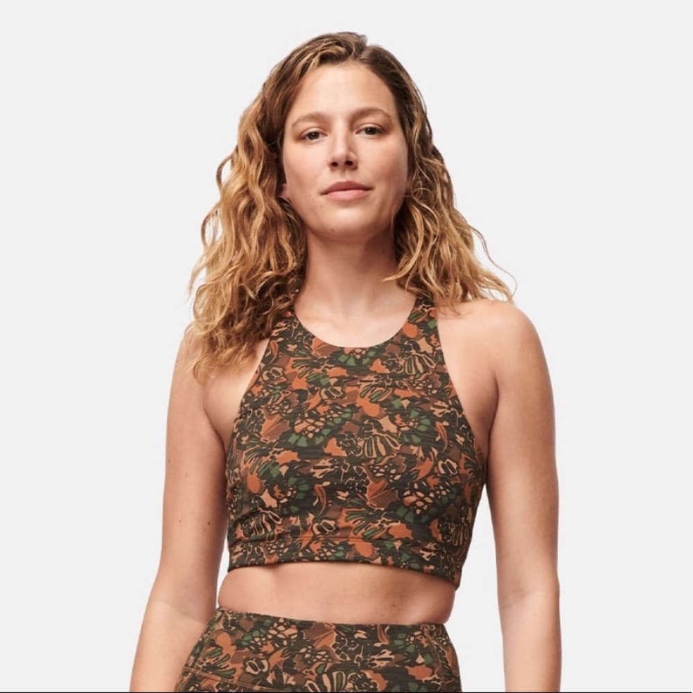 Outdoor Voices Sierra Abstract Floral Sports Bra Crop Top